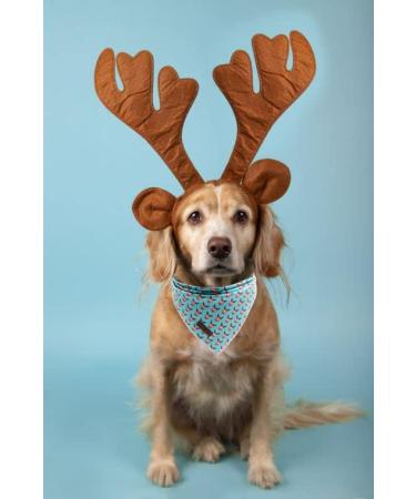 Lionet Paws Christmas Dog Bandana | Festive Reindeer Headscarf for Small Medium & Large Dogs - Buy Online on GoSupps.com