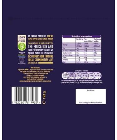  Cadbury Cadbury Dairy Milk Mega Buttons Giant Chocolate Sharing Buttons 192g (Pack of 1) - Buy Online on GoSupps.com