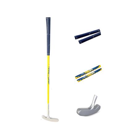Acstar Two Way Junior Golf Putter Graphite Kids Putter Both Left and Right Handed Easily Use 3 Sizes to Choose Freely for Kids Ages 3-5 6-8 9-12 silver head+yellow shaft+blue grip 25 inch,age 3-5