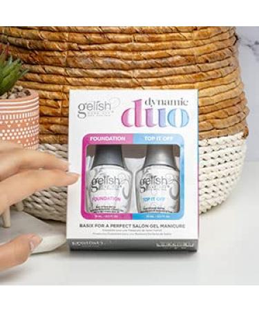 Gelish Dynamic Duo Gel Nail Polish Set - Foundation Base and Top Sealer 0.5 Fl Oz - Buy Online on GoSupps.com
