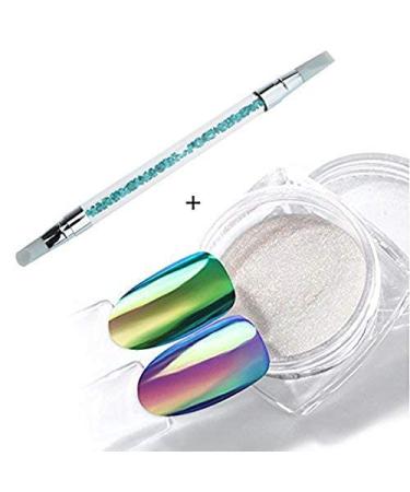 MEILINDS Mermaid Chrome Nail Powder - Opal Chrome Pigment for Nail Art - Iridescent Manicure Pigment with Silicone Brush - 1g - Buy Online on GoSupps.com