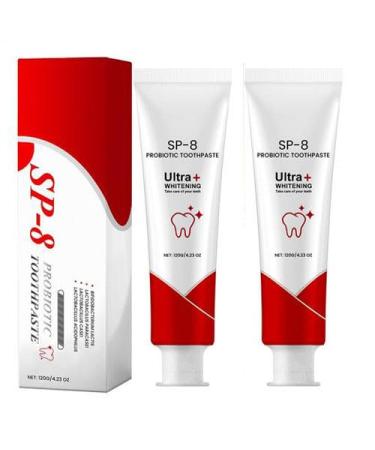 Generisch Pack of 2 probiotic toothpastes - 120g - Removes stains - Gum health - Gentle wellness toothpaste for adults