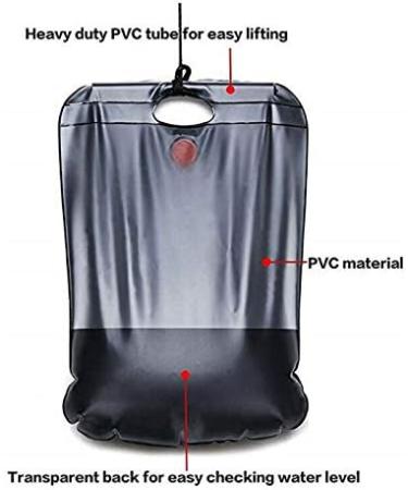 VIGLT Portable 20L/5 Gallons Solar Camp Shower Bag with Removable Hose and On-Off Switchable Shower Head - Ideal for Outdoor Camping and Traveling - Buy Online on GoSupps.com