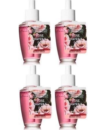 Bath and Body Works 4 Pack Rose Water and Ivy Fragrance Refill. 0.8 Oz.