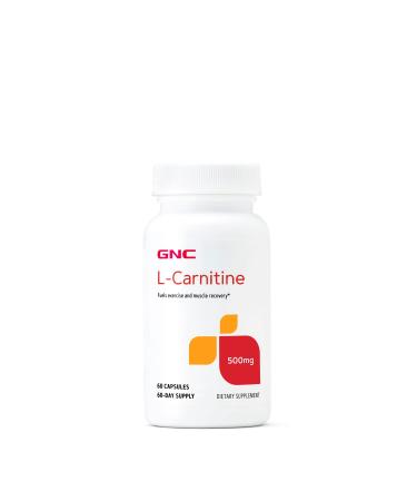 GNC L-Carnitine 500mg 60 Capsules Helps Metabolize Long-Chain Fatty Acids