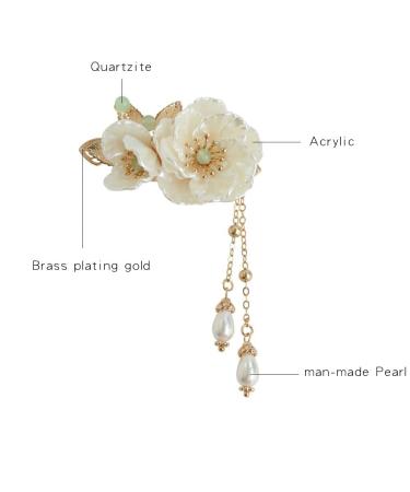 ChuXing Women Dragonfly Tassel Hair Clips - 2pcs Chinese Hanfu COS Hair Ornaments - Buy Online on GoSupps.com