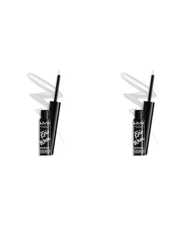 Nyx Professional Makeup Epic Wear Semi Permanent Liquid Liner durable waterproof eyeliner and body art for face and body matt finish color: white (pack with 2) 04 White 1 piece (2 pack)