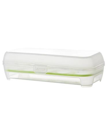Mikikit Egg Storage Container 2pcs 10 Eggs Storage Container Egg Cartons Portable Egg Holder Egg Tray Refrigerator re-usable Green 24.5*10.5*7cm
