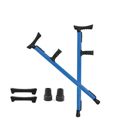 Underarm Crutches Crutches for Adults Medical Crutches with Comfy Handle Retractable ight Walking Stick decorate Warm life (Blue) Selfless dedication