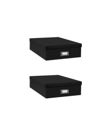 Pioneer Jumbo Scrapbook Storage Box Black 14.75 Inch x 13 Inch x 3.75 Inch (Two Pack) - Buy Online on GoSupps.com