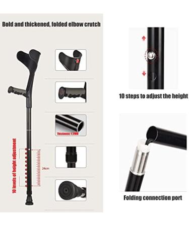 Forearm Crutches Adult Extendable Open Cuff Crutches Ergonomic Adjustable Walking Aids for Seniors Disabled Elderly with Heights 4'7" - 6'1" (Color : Silver) powerfully - Buy Online on GoSupps.com