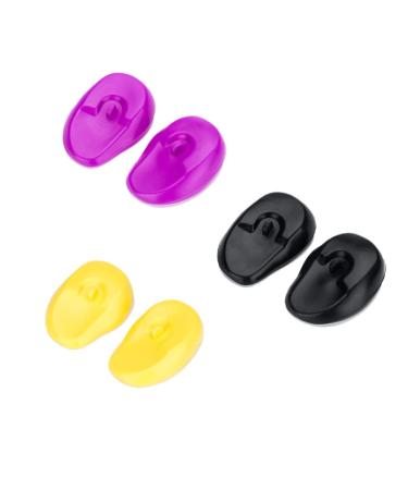 ericotry 3Pairs Silicone Ear Covers Hairdressing Hair Dye Ear Protector Hair Coloring Earmuffs for Salon Home Hairdressing Supplies (Random Color)