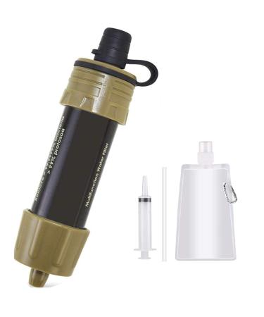 Aomiun water filter outdoor portable water filter outdoor survival camping hiking water filter Filter drinking water filter water filtration system water cleaner for emergency provision camping travel army green