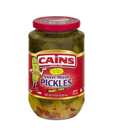 Cains Sweet Mixed Pickles, 22 Fl Oz Jar 22 Fl Oz (Pack of 1)