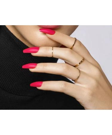 KISS Red Gel Fantasy Sculpted Fake Nails 'Love' Kit with 28 Glue-On Nails: Long Coffin Shape, Ready-to-Wear Gel Nails with Pink Nail Glue & Manicure Tools - Buy Online on GoSupps.com