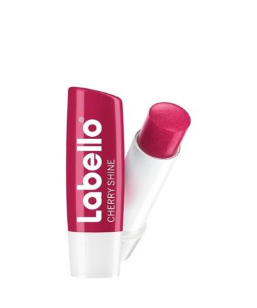Labello Cherry Shine (4.8 g) lip care stick with a delicate red and shimmer pigments and cherry aroma lip care without mineral oils