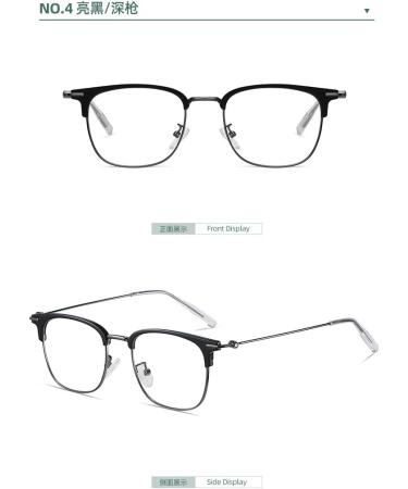 SERONI Blue Light Blocking Glasses | Eyebrow Metal Frame for Men & Women | UV Protection Computer & Reading Glasses | Black-Gun 51mm - Buy Online on GoSupps.com