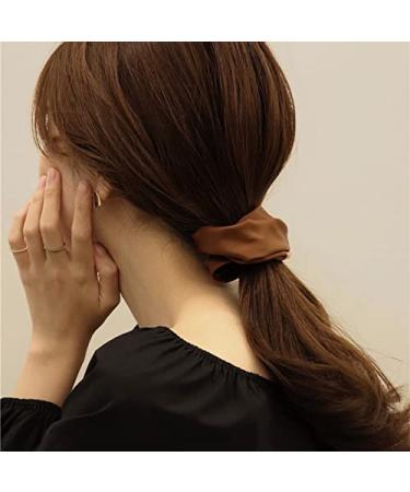 Soft Leather Big Hair Scrunchies for Women - 4 Pcs Ponytail Holders for Thick Hair - Buy Online on GoSupps.com