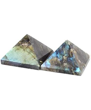 1pc Natural Carved semi Precious Stone Crystal Labradorite Quartz Pyramid 45mm-50mm Chakra Reiki Balancing - Buy Online on GoSupps.com