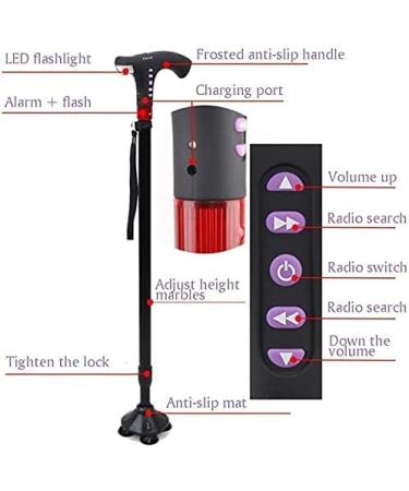 Canes Walking Stick Elderly Smart Lightweight Non Slip Multi Function Telescopic Aluminum Alloy Illuminated Handcuffs Exchange Singlefoot Practical - Buy Online on GoSupps.com