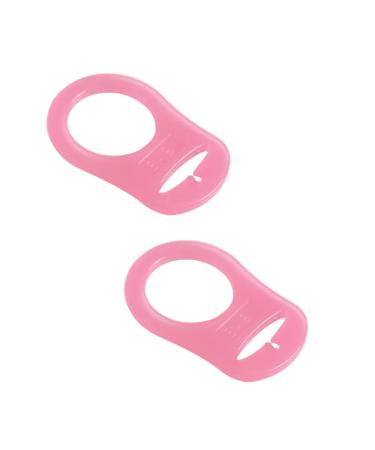 Lmyzcbzl Silicone Dummy Clips Adapter 2 Pcs Silicone Button Ring Silicone Adapter Ring Dummy Pacifier Clip Adapter for Button-Style Pacifier pink
