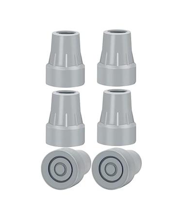 Lizusidtsy Crutch Tips 7/8Inch Heavy Duty Non-Slip Rubber Cane Tips Replacement Cane Foot Caps Crutch Pads Foot Crutch Accessories 6 PCS