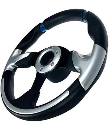 Pactrade Marine Boat Pontoon Non-Magnetic Steering Wheel - 12.5 Diameter, Aluminum Frame, Polyurethane Sleeves, Black - Buy Online on GoSupps.com