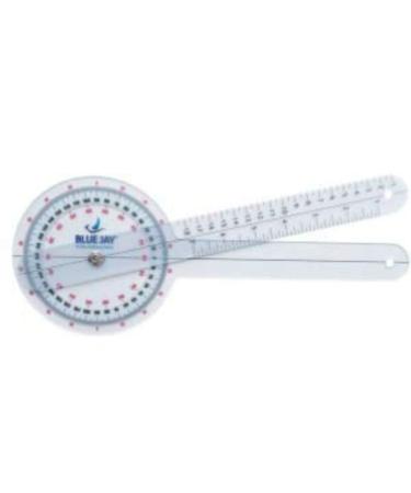 Blue Jay an Elite Healthcare Brand Take a Range Check Clear Plastic Goniometer | 360 Degree Occupational Therapy | 12 inch Physical Therapy Aids