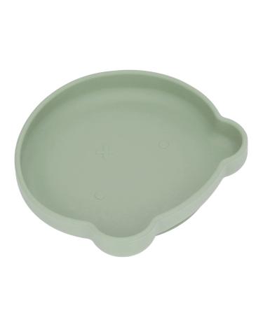SALUTUYA Silicone Plate  Baby Suction Utensil Easy Washing for Dinner(Green Black)