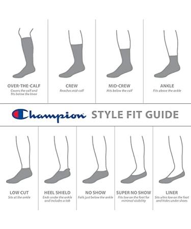 Champion Men's Double Dry Moisture Wicking Crew Socks in Black - 6 Pack - Buy Online on GoSupps.com