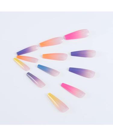 Brishow Long Ballerina False Nails - Colorful Press On Acrylic Stick On Nails for Women and Girls - Buy Online on GoSupps.com