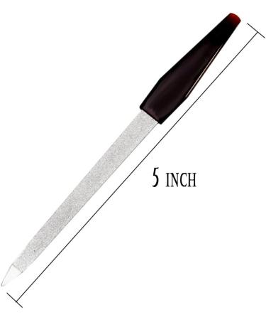 Pinkee's 5 inch Stainless Steel Sapphire Nail File (3 Pack) for Fingernails and Toenails - Professional Manicure Tool - Buy Online on GoSupps.com
