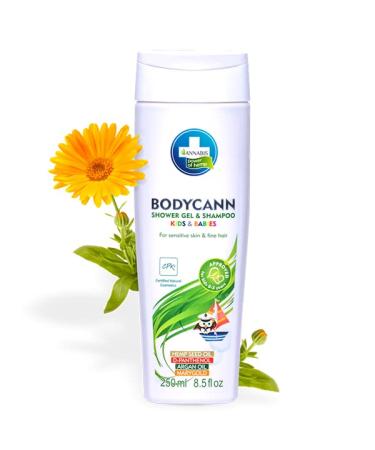 BODYCANN Kids & Babies Vegan 2-in-1 Shower Gel & Shampoo Organic Hemp Gentle Wash for Sensitive Skin Eczema & Psoriasis - Buy Online on GoSupps.com