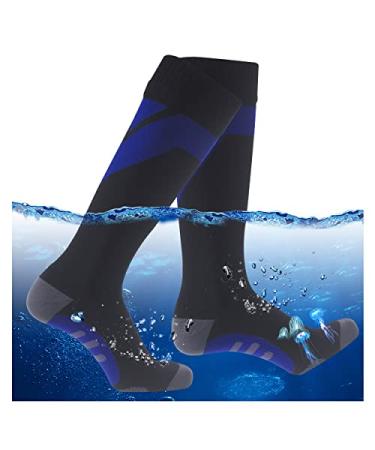 RANDY SUN Waterproof Breathable Knee High Kayaking Hunting Fishing Socks Small Black&blue&gray