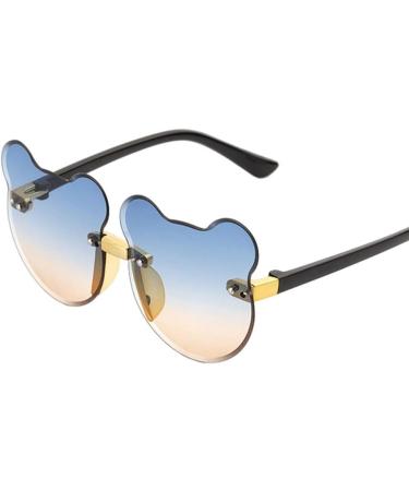 Harilla Cat Ear Shaped Sunglasses - Frameless Fashion Glasses for Kids & Adults Ideal for Beach Travel & Parties - Stylish Blue Resin Lens Gifts - Buy Online on GoSupps.com