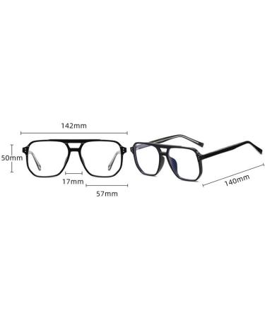 Fuqinqingoz Oversized Anti-Blue Light Reading Glasses - Fashionable Aviator Style Flat Light Mirror +350 Gray - Buy Online on GoSupps.com