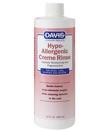 Davis Manufacturing Hypoallergenic Pet Crme Rinse, 12 oz, White (HCR12)