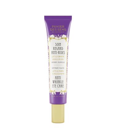 Panier des Sens - Anti Aging under Eye Cream - Hyaluronic Acid Saffron Extract Hawthorn - Anti Wrinkle Dark Circles Puffiness - Ophthalmologist-Tested - Eye Care 95% Natural Ingredients - 15 ml