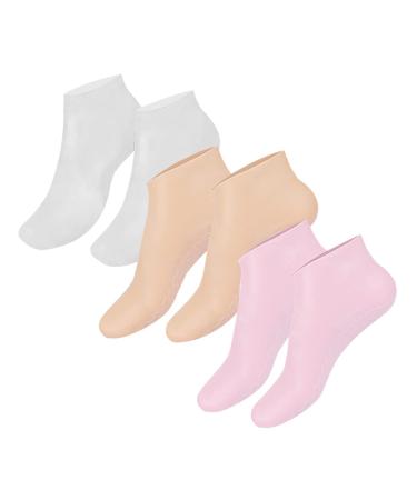 PLAFOPE 3 Pairs Moisturizing Socks Non Socks Foot Socks Spa Gel Socks Aloe Socks Lotion Socks Cracked Heel Repair Foot Care Spa Socks Foot Mask Heel Socks Sebs Feet Miss