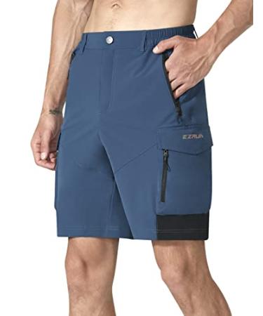 EZRUN Men's Hiking Cargo Shorts Quick Dry Golf Outdoor Casual Travel Shorts with Multi Pocket for Work Camping Fishing Summer Large Navy