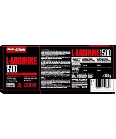 Buy Body Attack L-Arginine 1500 - 120 Caps | 6000mg L-Arginine HCL for Extreme Pre-Workout Performance | International Shipping Available - Buy Online on GoSupps.com