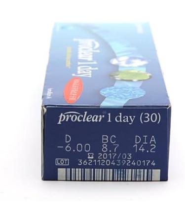 Buy Proclear 1 Day Daily Soft Contact Lenses - 30 Pieces BC 8.7mm DIA 14.2 -2.25 Diopters - International Shipping - Buy Online on GoSupps.com