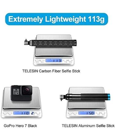TELESIN Carbon Fiber Selfie Stick with Tripod Stand - Compatible with GoPro, DJI OSMO, Insta360, AKASO & More - Buy Online on GoSupps.com