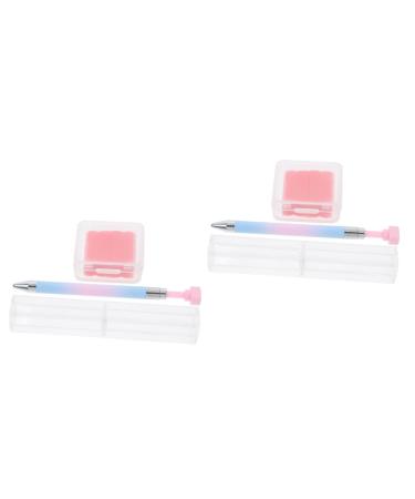 Healeved 2 Sets Nail Art Drill Pen Finger Nails Beads Rhinestone Picker Gems Manicure Tools Nail Polish Pens Striping Liner Brush Refillable Wax Pen Rhinestones Picking Pen Manicure Pen Abs