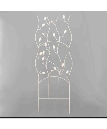 Wrought Iron Spiral Bird Screen Climbing Rattan Frame Clematis Flower Frame Gardening Bracket Courtyard Garden Decoration (White) (White)
