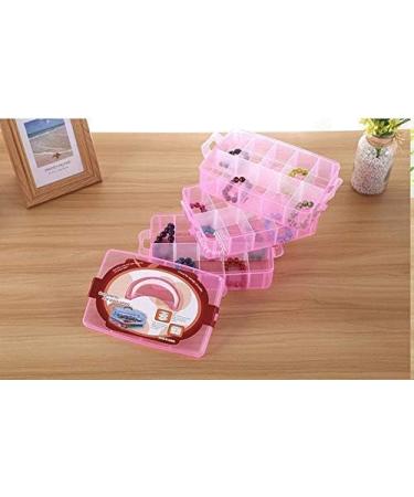 Sooyee 3-Tier Bead Organizer and Storage Container - 30 Compartments for Washi Tape, Toys, Hair Accessories, Nail Art, Fishing Tackle - Pink - Buy Online on GoSupps.com