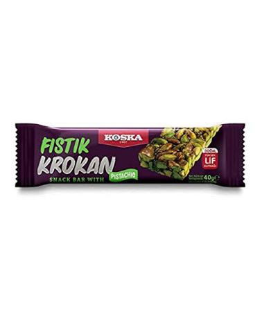 KOSKA Pistachio Snack Bar 12 Pieces - Display Box - 12x30g - Turkish Pstachios - Kosher & Halal Certified