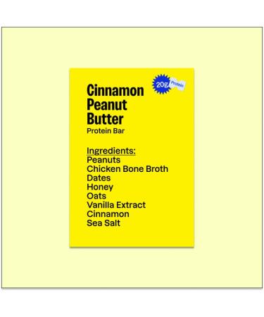HOL Health Club Protein Bars - Cinnamon Peanut Butter - 20g Whole-Food Protein - Natural Energy Snack Made with Real Ingredients - Gluten-Free No Artificial Additives - Great On-the-Go Fuel - 12 Pack Cinnamon Peanut Butter  - Buy Online on GoSupps.com