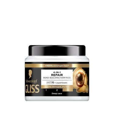 Schwarzkopf Gliss Hair Mask Ultimate Repair 4in1 Dry Beschadigd Hair 400 ml Pack van 1