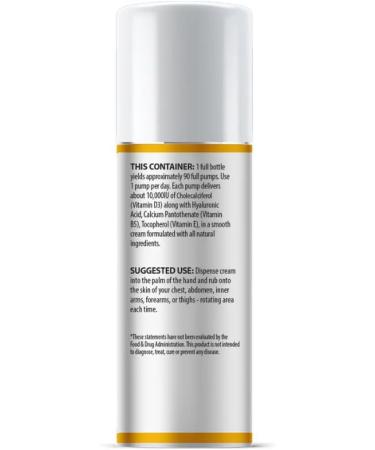 AnuMed Vitamin D3 10 000 IU Oil-Free Cream with Magnesium + Hyaluronic Acid Vitamin E. Moisturizing Cream for Dry Skin. Non-Greasy Non-GMO 100% Vegan Gluten-Free (3oz) - Buy Online on GoSupps.com